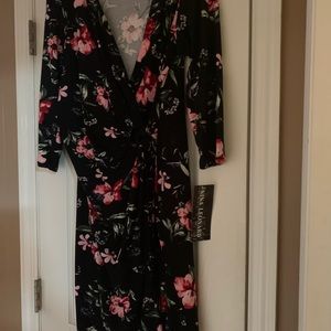 Black with pink flower dress